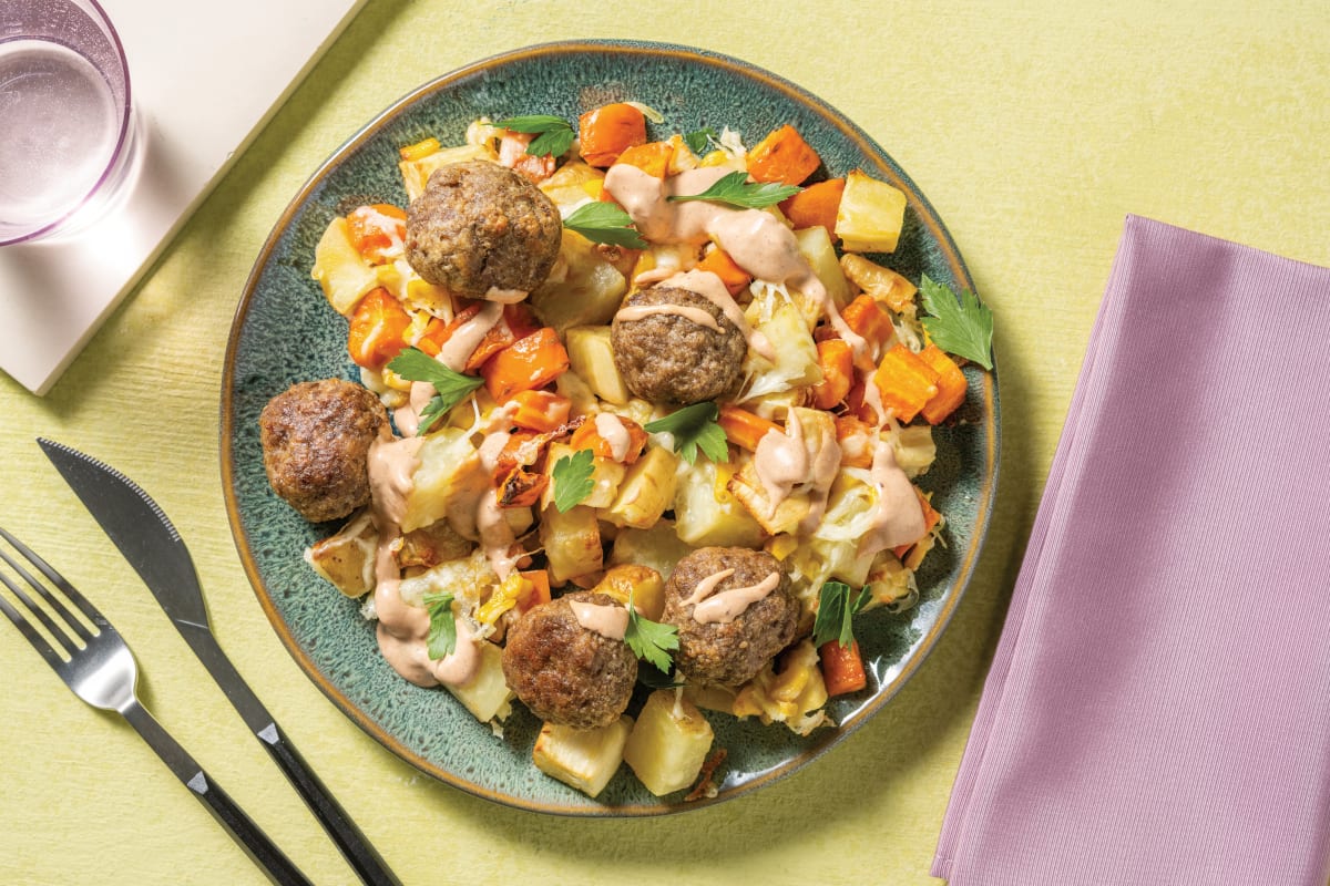 One-Tray Mexican Beef Meatballs