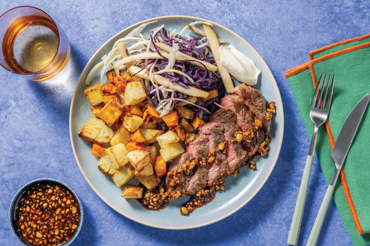 Seared Beef Rump & Ginger-Peanut Sauce