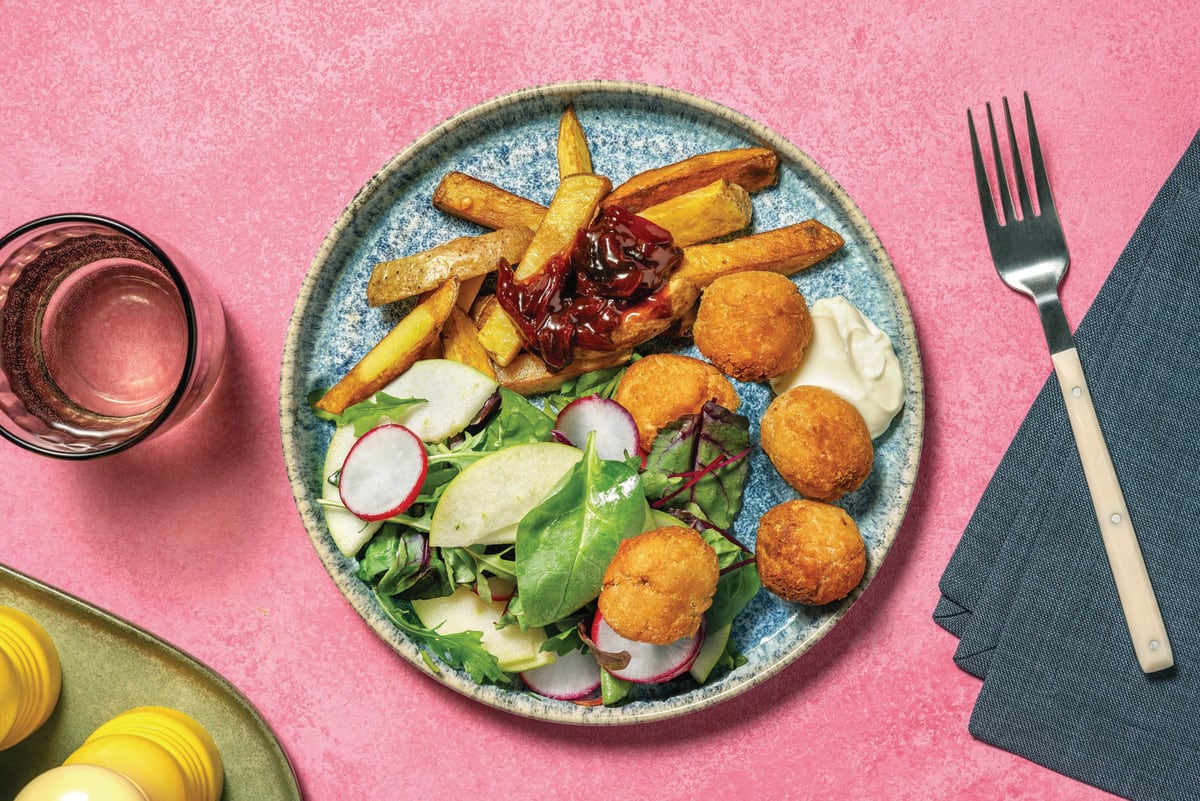 Crispy Spiced Falafels & Baked Fries