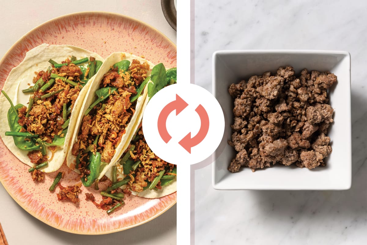 Sweet-Soy Caramelised Beef Tacos