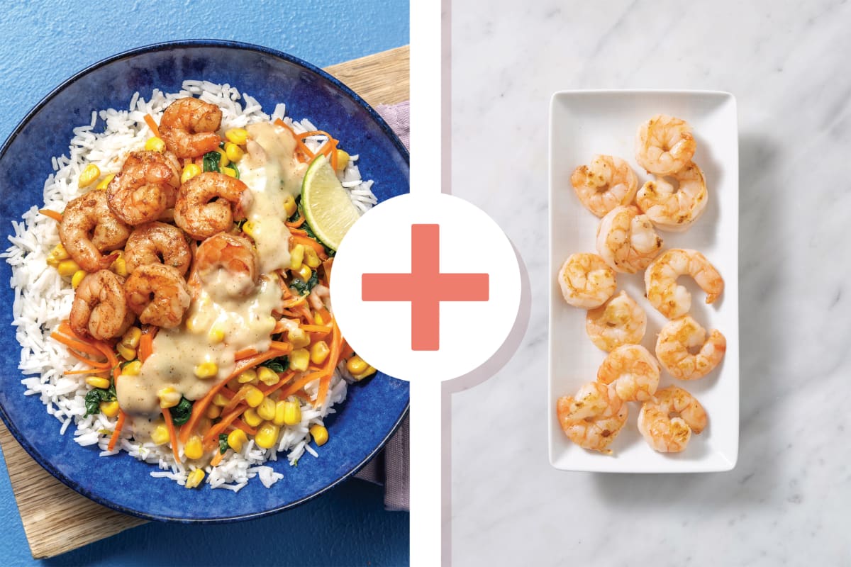 Double Caribbean-Spiced Prawns & Coconut Sauce