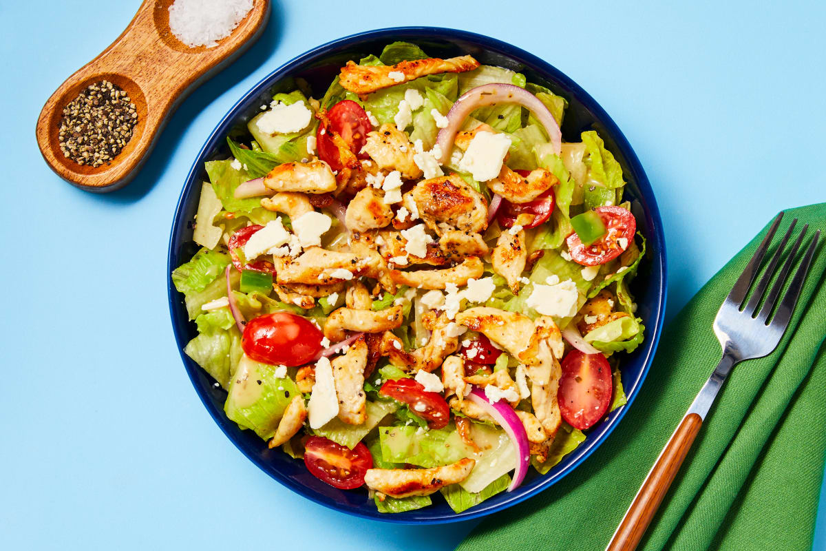 Diner-Style Greek Salad with Chicken