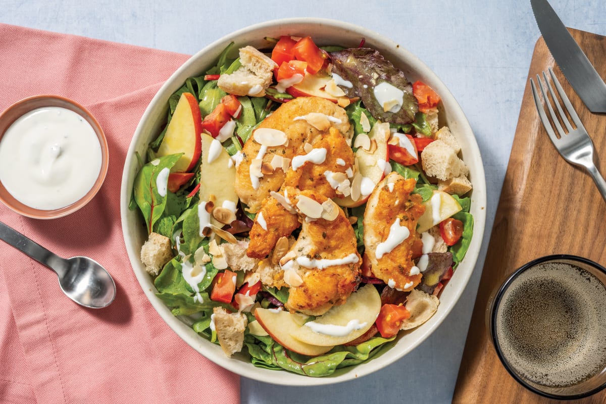 Quick Garlicky Ranch Chicken & Crouton Salad