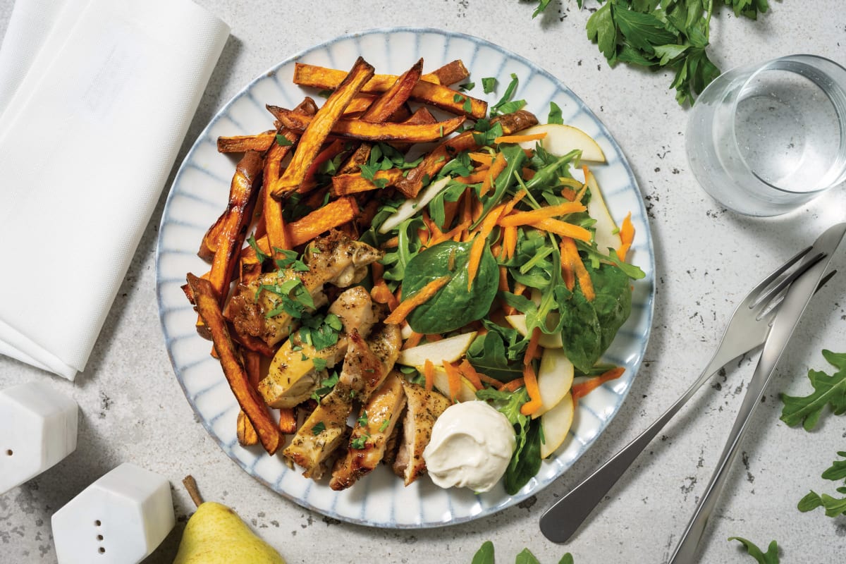 Herbed Chicken & Sweet Potato Fries