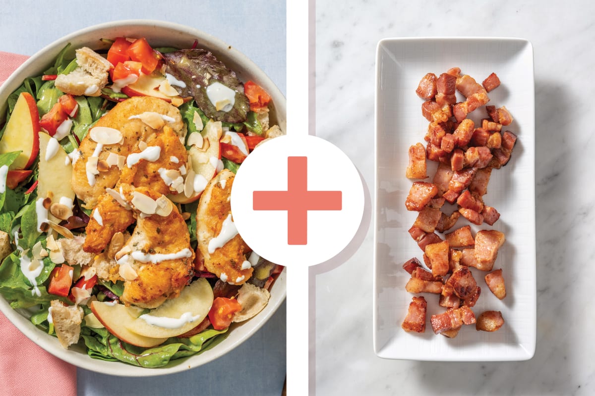 Quick Garlicky Ranch Chicken & Bacon-Crouton Salad