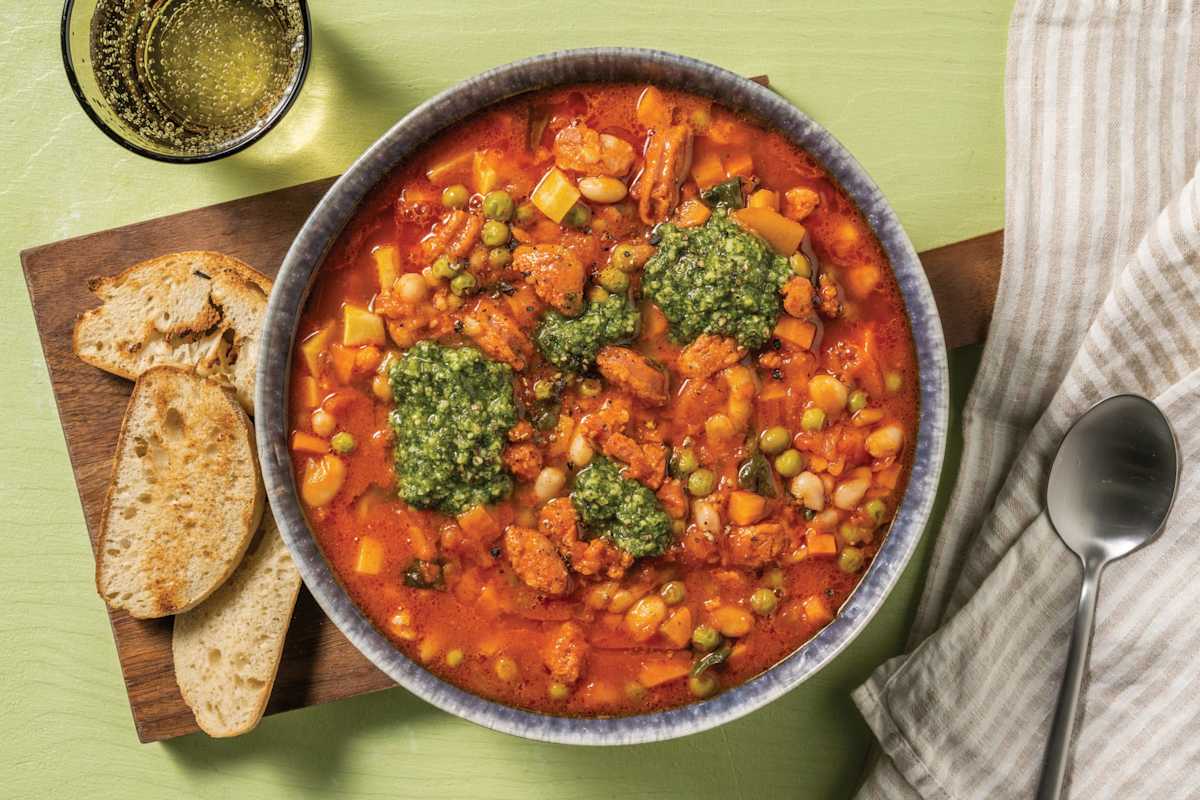 One-Pot Chorizo, Chicken & Cannellini Bean Soup