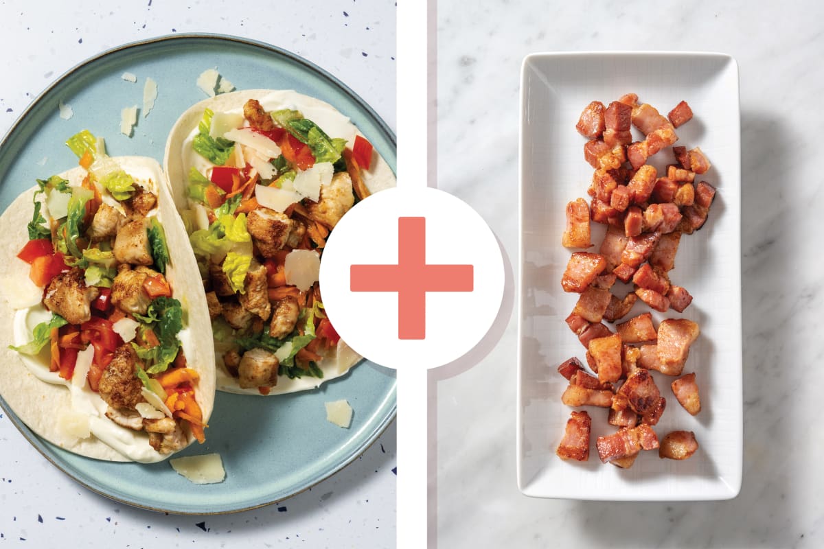 Popcorn Chicken & Bacon Tacos 