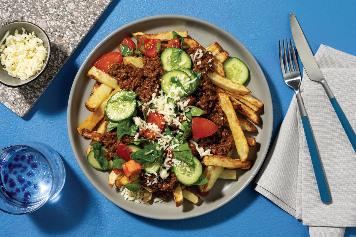 Easy Plant-Based Mexican Mince Loaded Fries