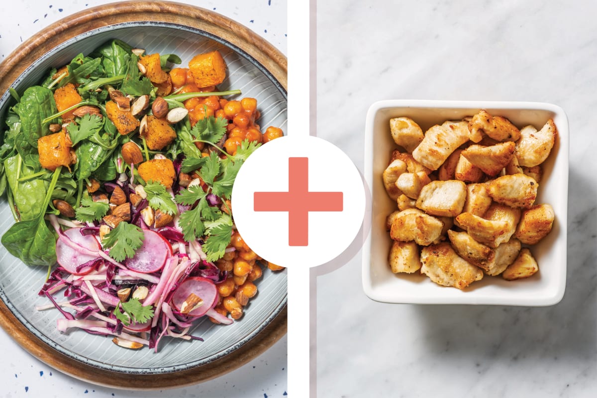 Chermoula Chicken, Chickpea & Pumpkin Buddha Bowl