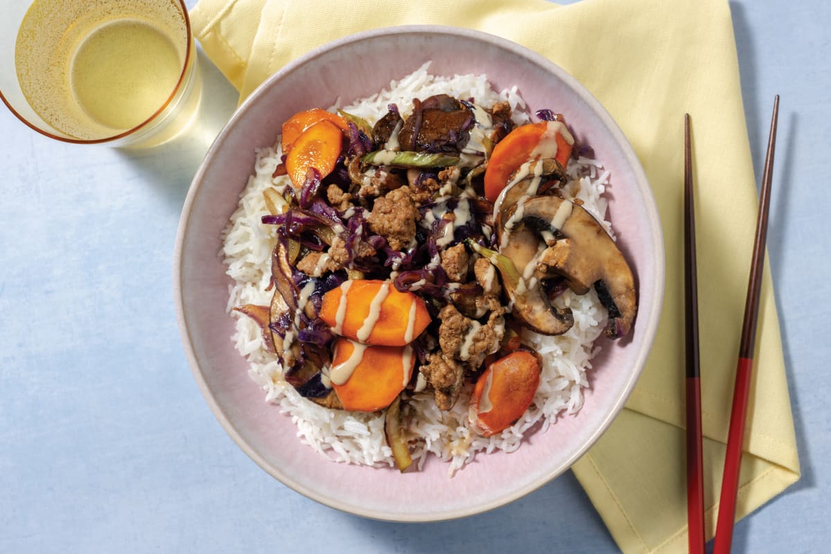 Teriyaki Pork & Mushroom Rice Bowl