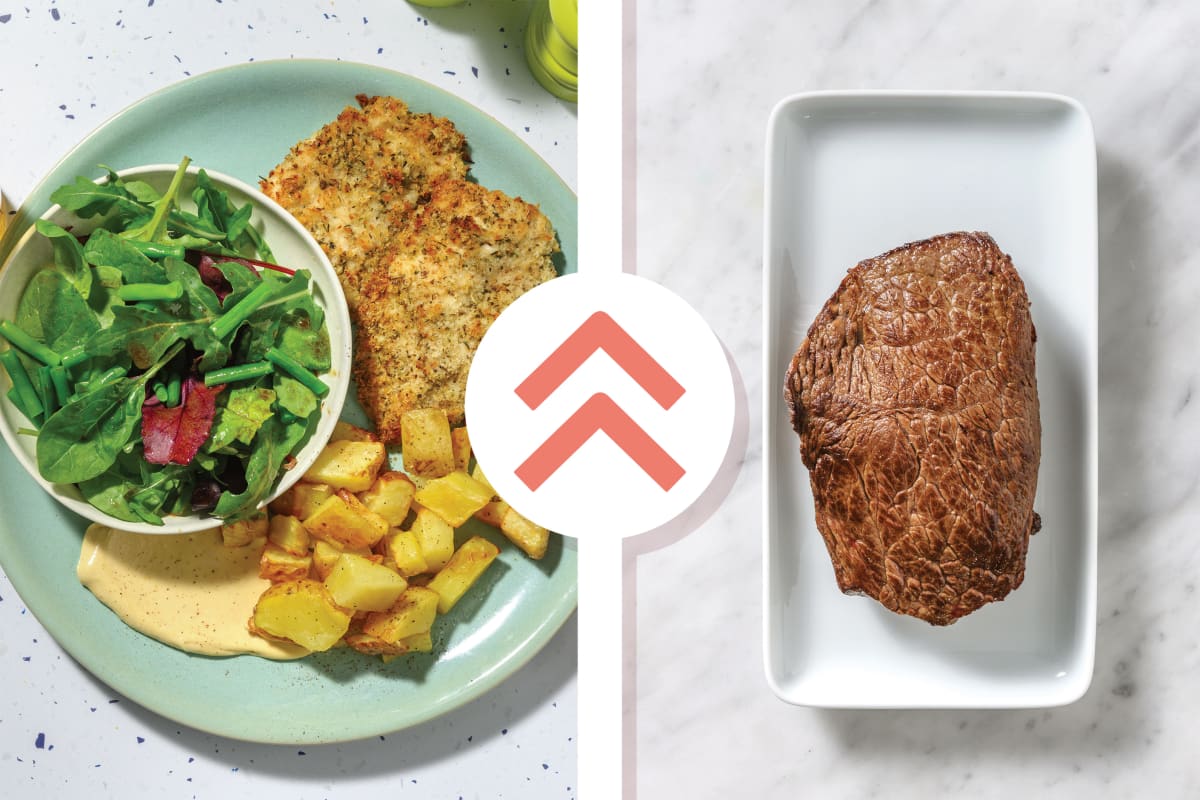 Easy Herby Crusted Beef & Roasted Potatoes