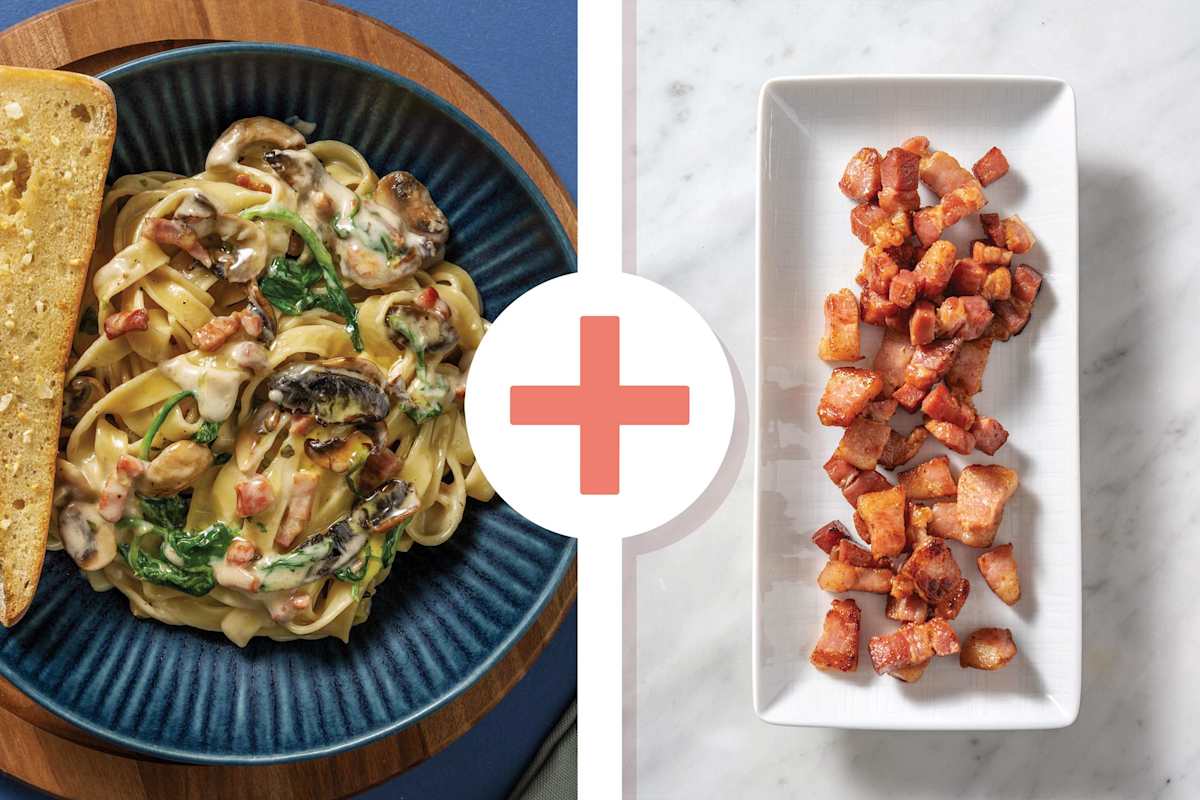 Double Bacon & Mushroom Fettuccine Boscaiola
