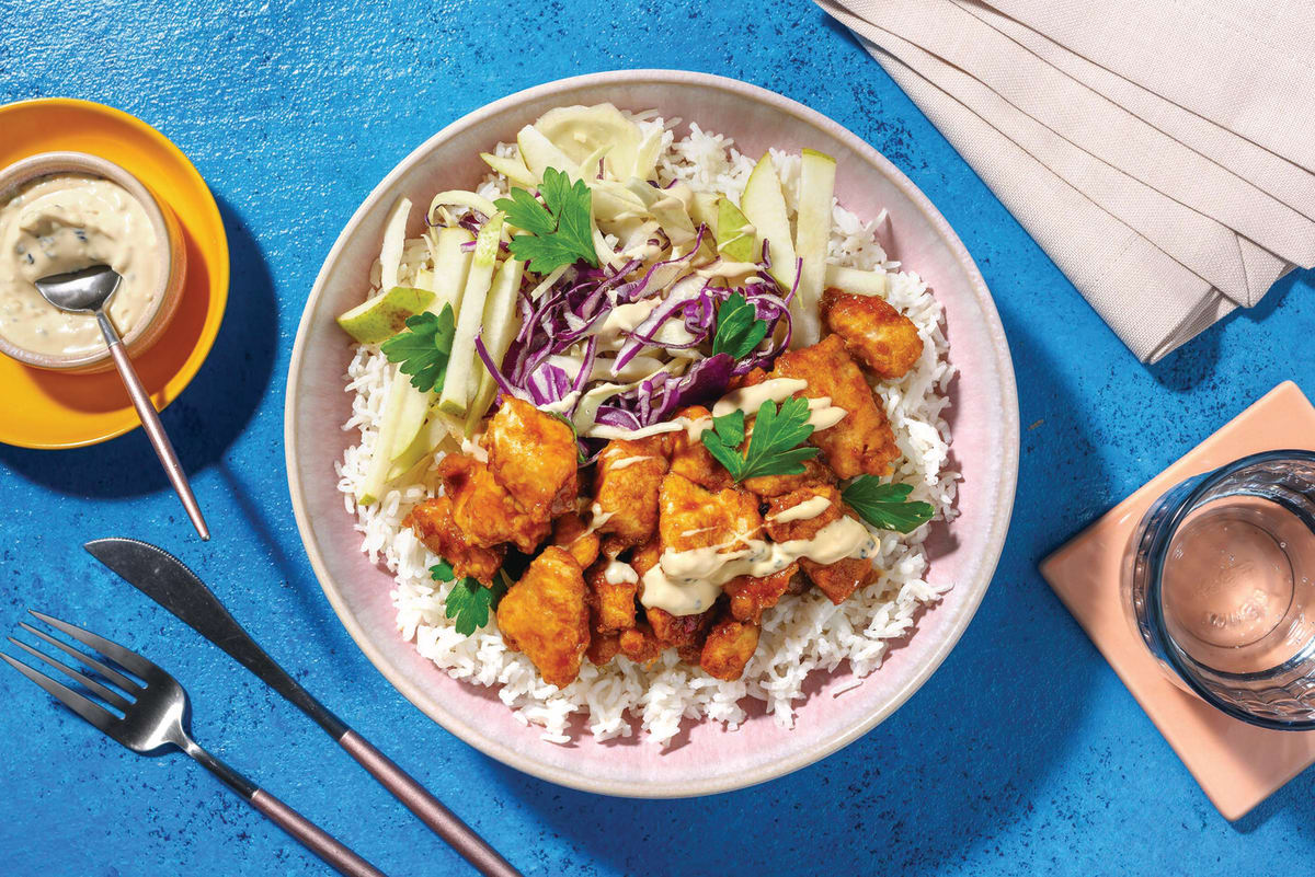 Sweet-Sticky Crispy Chicken & Garlic Rice