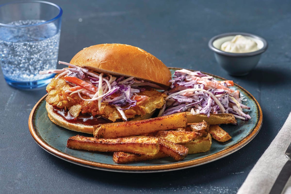 Corn Chip-Crusted Chicken Burger