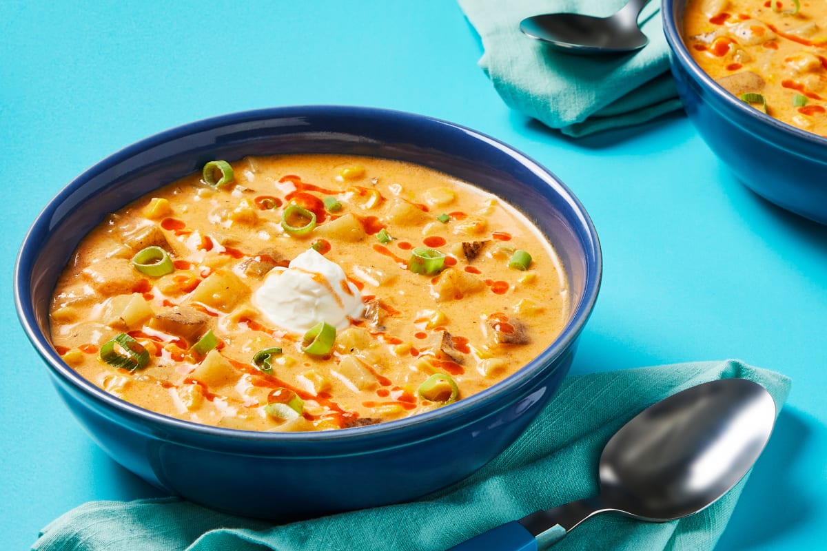 Kickin’ Cheesy Corn Chowder