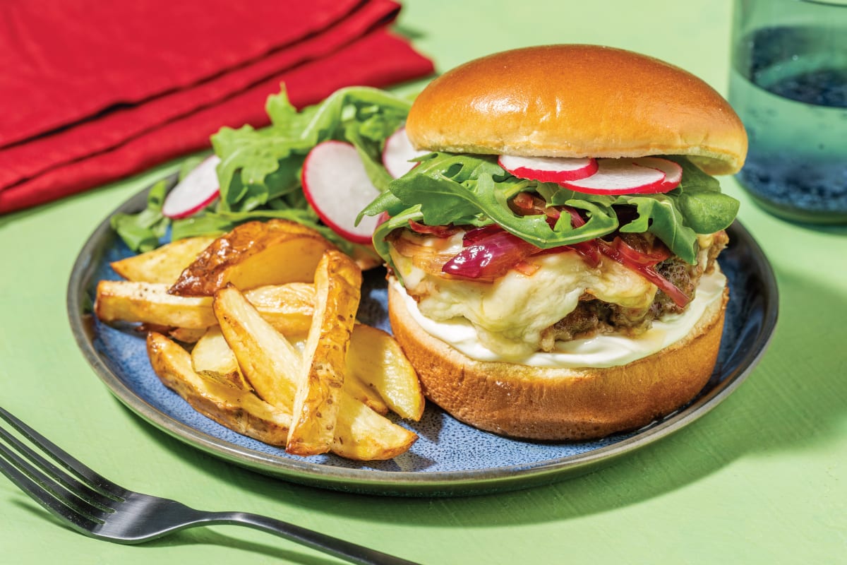 Beef & Caramelised Onion Cheeseburger