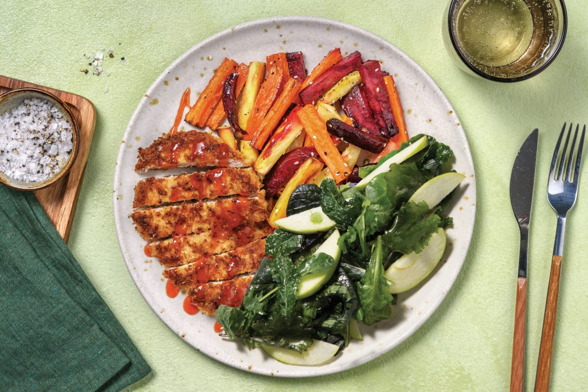 Seasoned Pork Schnitzel & Veggie Fries