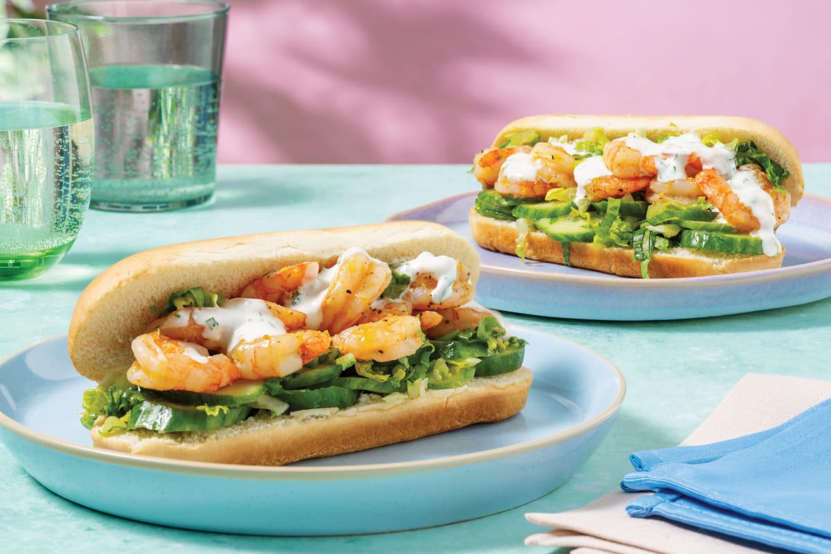 Garlic Butter Prawn Po'Boys