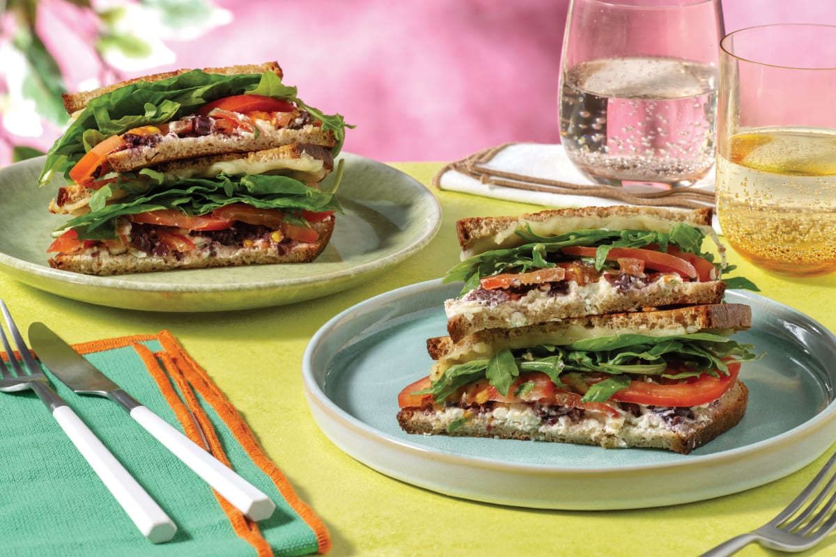 Olive, Spinach & Goat Cheese Toastie