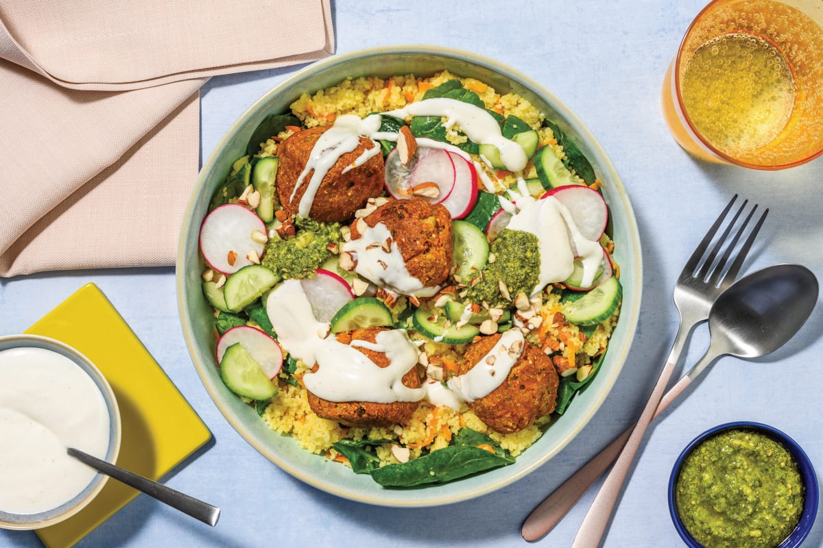 Nourishing Falafel & Carrot Couscous Bowl