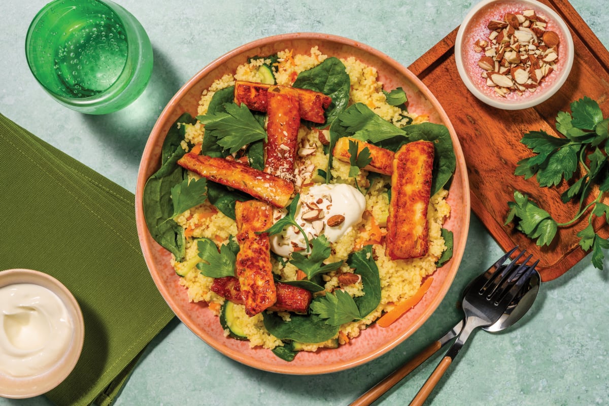 Honey Haloumi & Fluffy Veggie Couscous