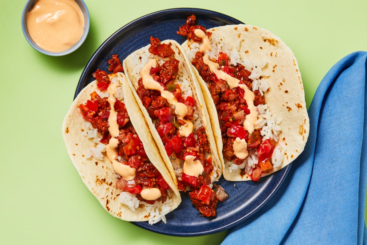 Burrito-Style Tex-Mex Chicken Tacos