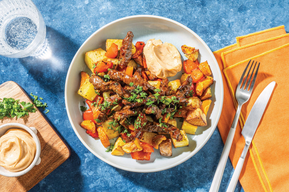 Sticky Chutney Beef Strips Recipe HelloFresh