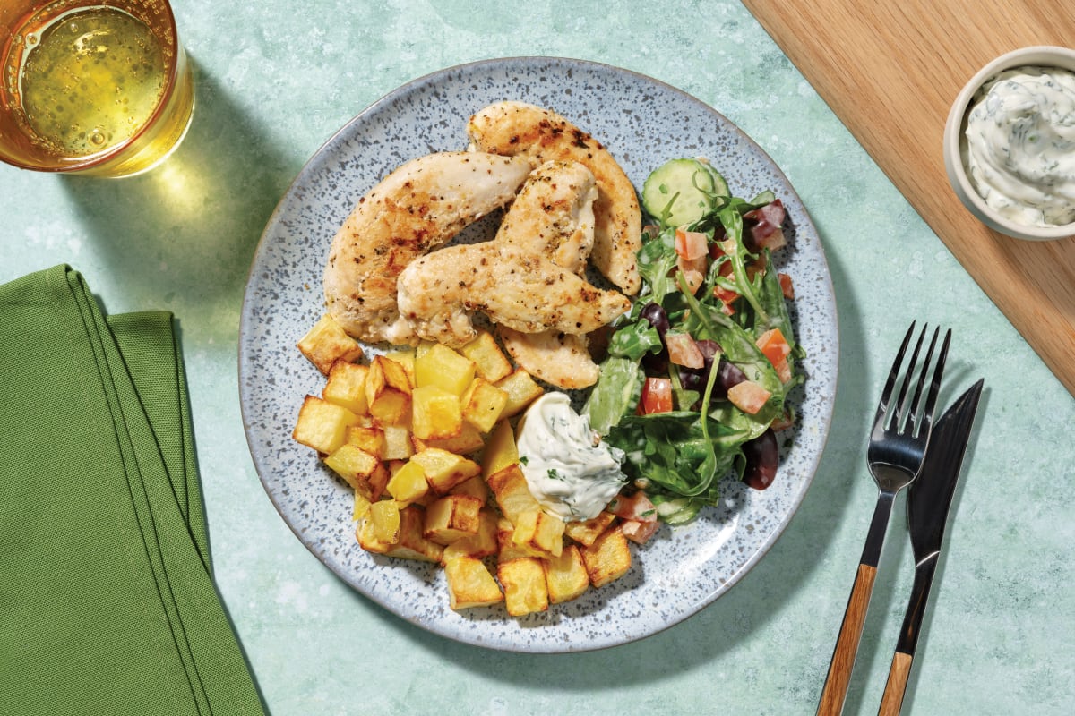 Greek-Style Chicken & Olive Garden Salad