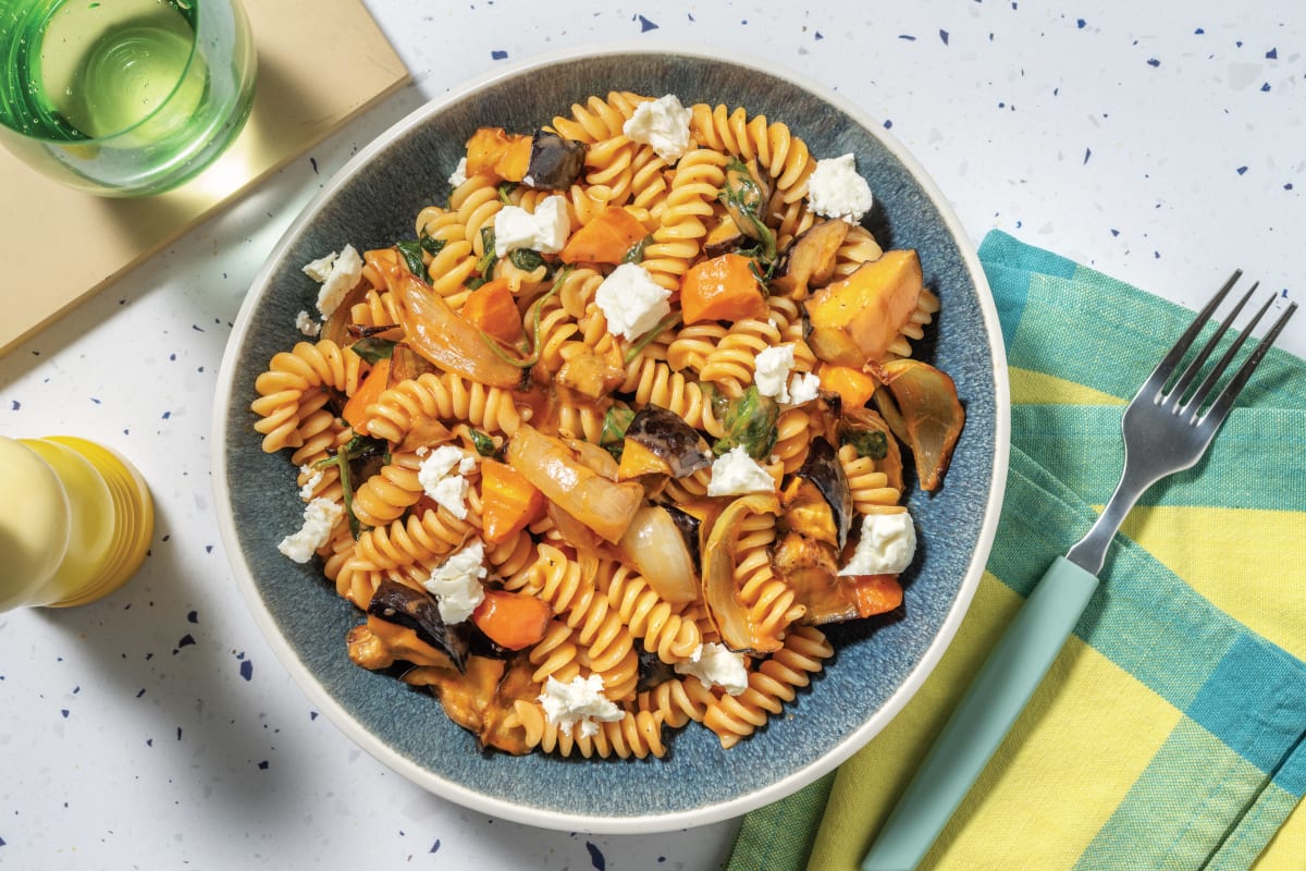 Mediterranean Roasted Eggplant Fusilli