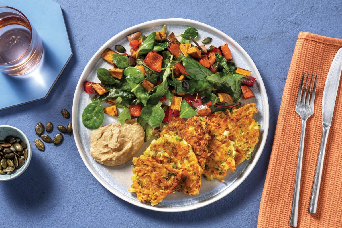 Zucchini, Carrot & Cheddar Fritters