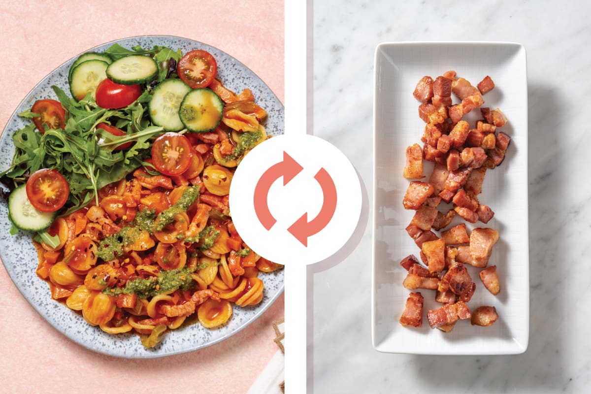 Diced Bacon & Tomato-Chilli Orecchiette