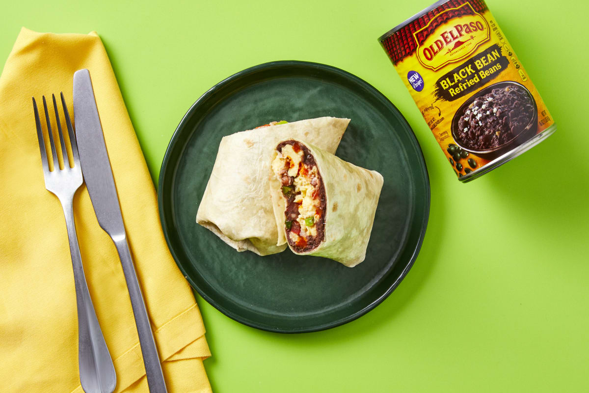 Speedy Refried Bean & Egg Burritos