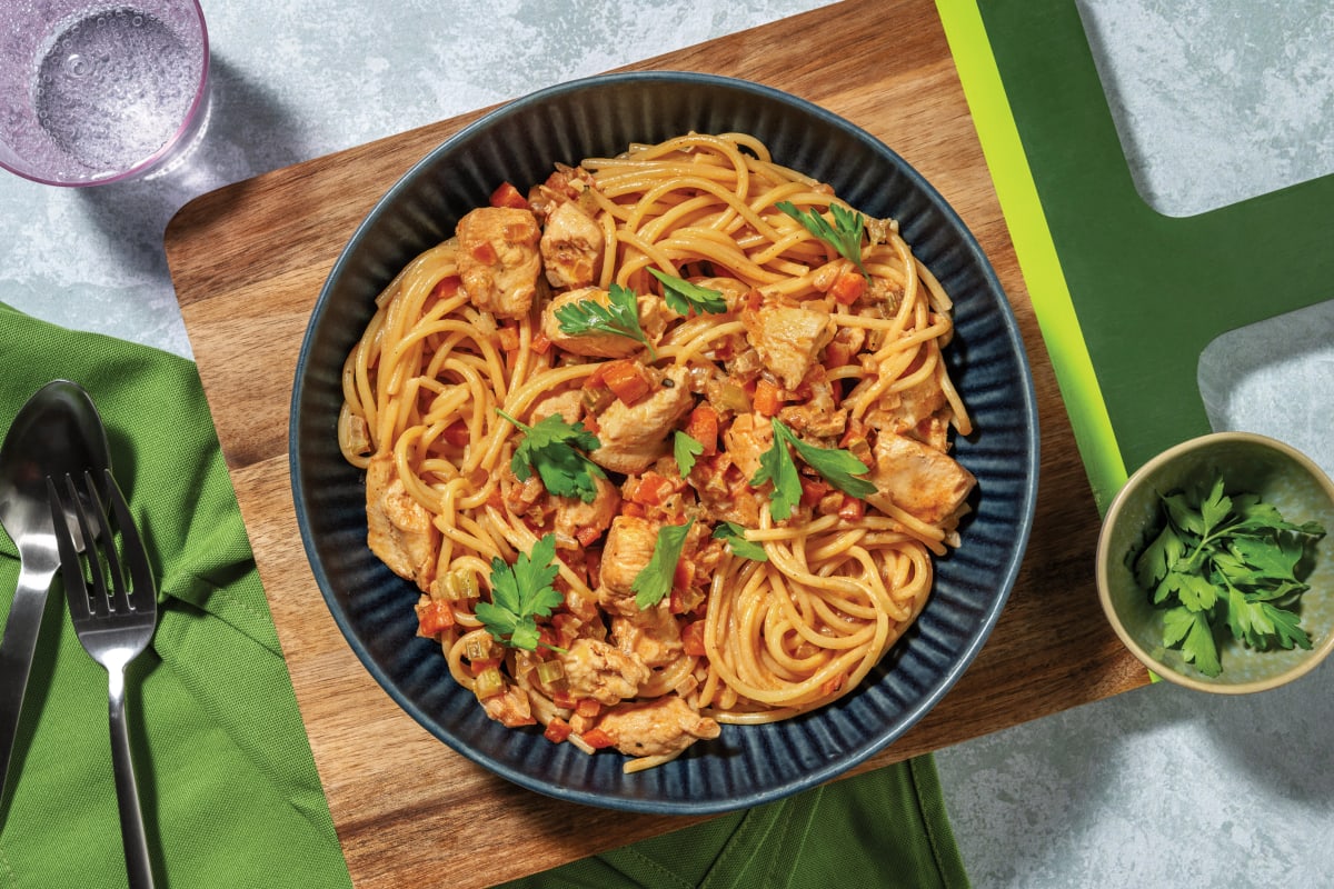 Creamy Chicken & Tomato Spaghetti Recipe | HelloFresh