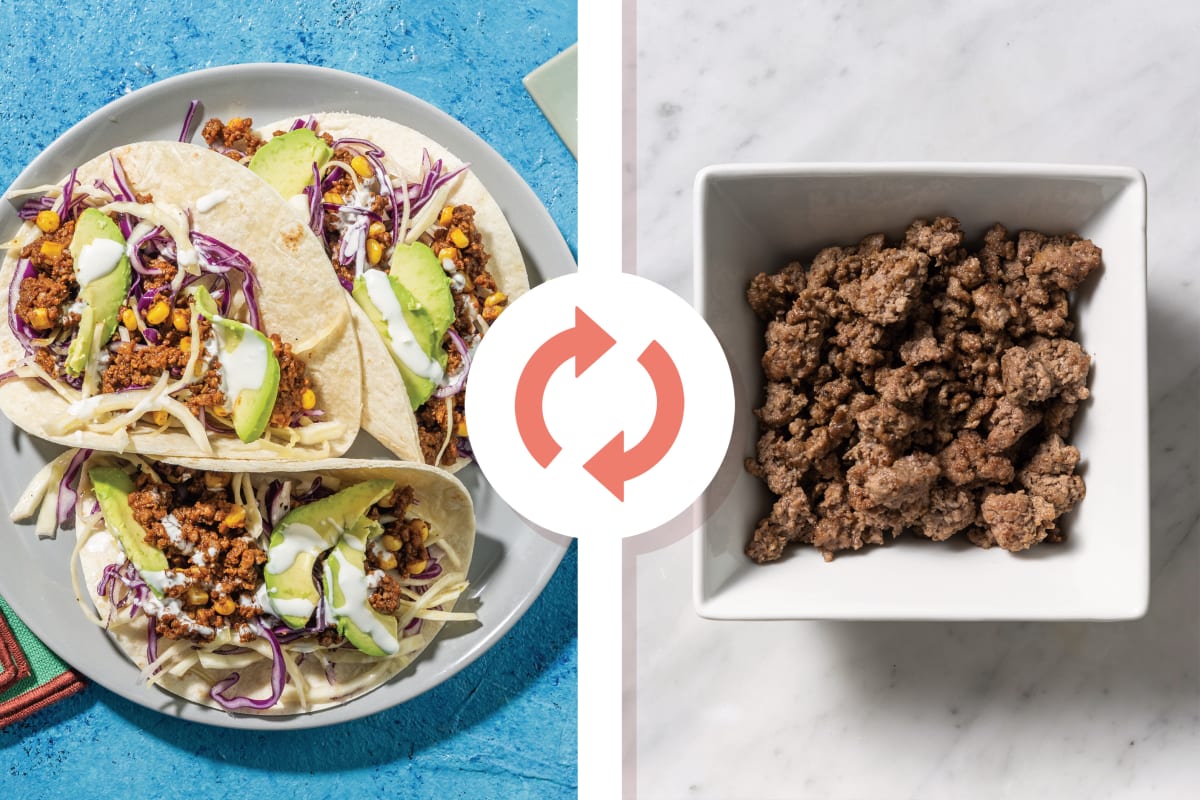 Mexican Beef Mince & Avocado Tacos