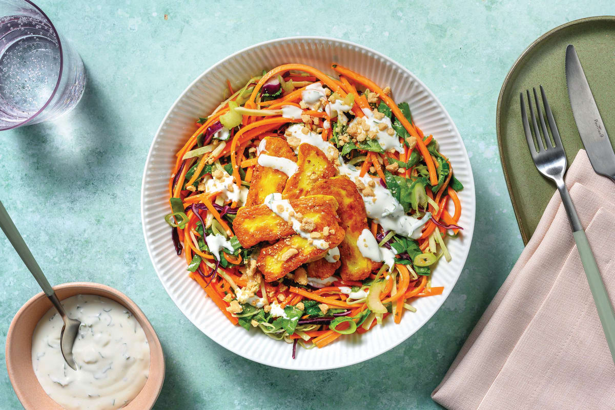 Curried Haloumi & Carrot Noodle Salad