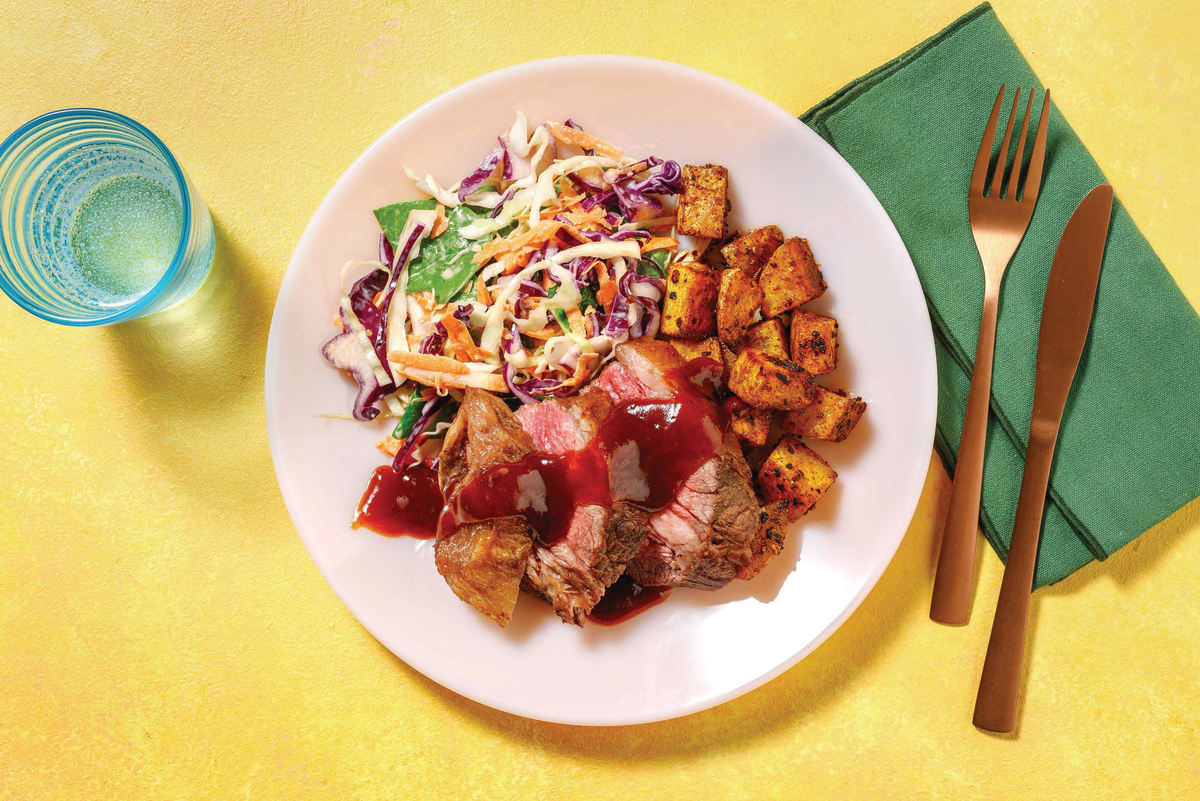 BBQ Beef Brisket & Slaw with Golden Roasted Potatoes