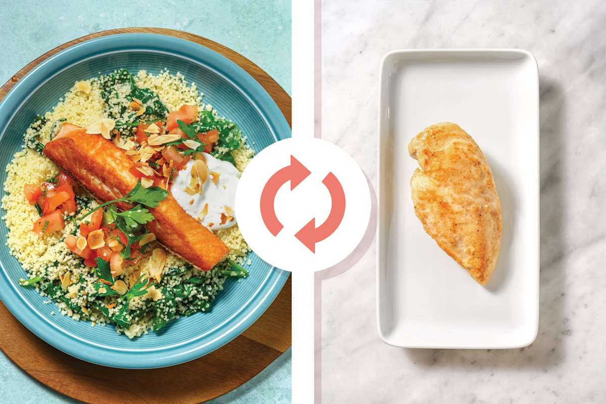 Easy Seared Chicken & Spinach Couscous