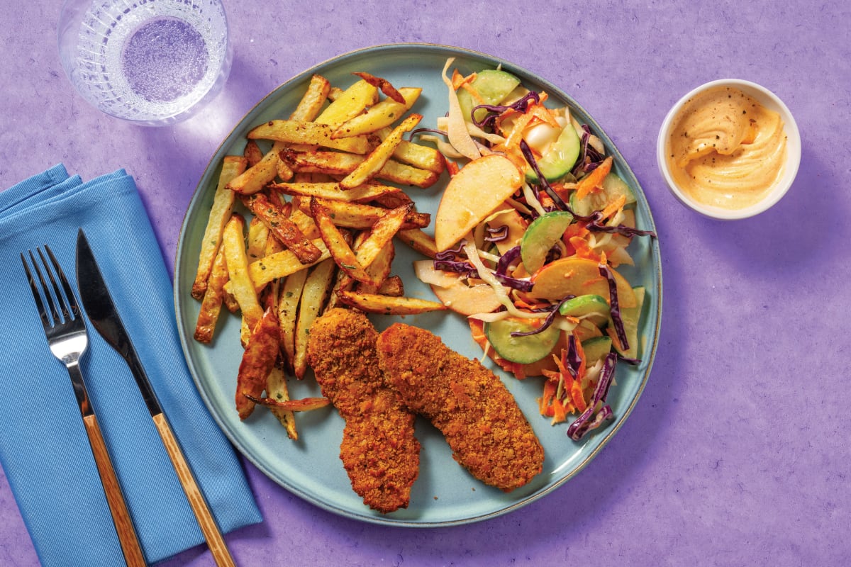 Plant-Based Chick'n Tenders & Cucumber Slaw