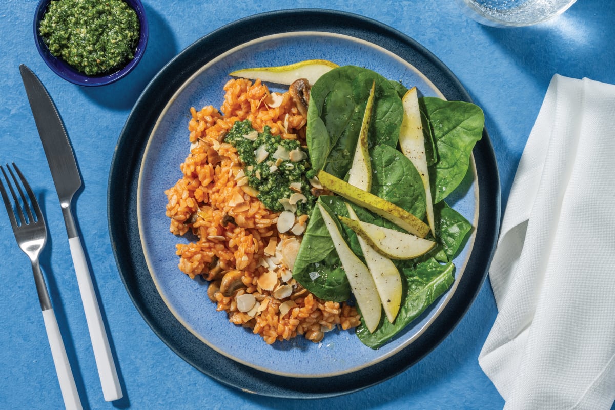 Mushroom, Tomato & Basil Pesto Risotto