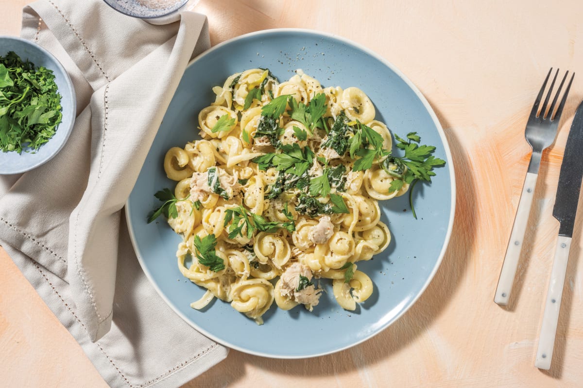 Easy Dijon Chicken Orecchiette