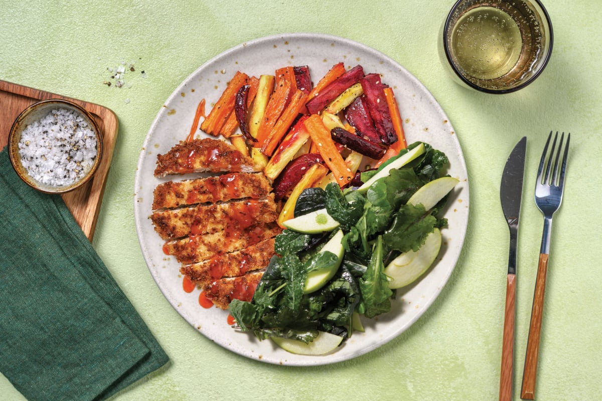 Seasoned Pork Schnitzel & Veggie Fries