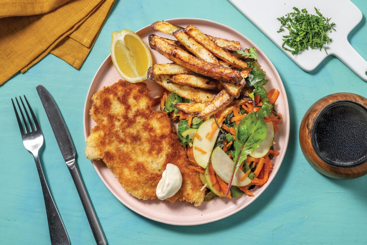 Herby Crumbed Chicken & Potato Fries