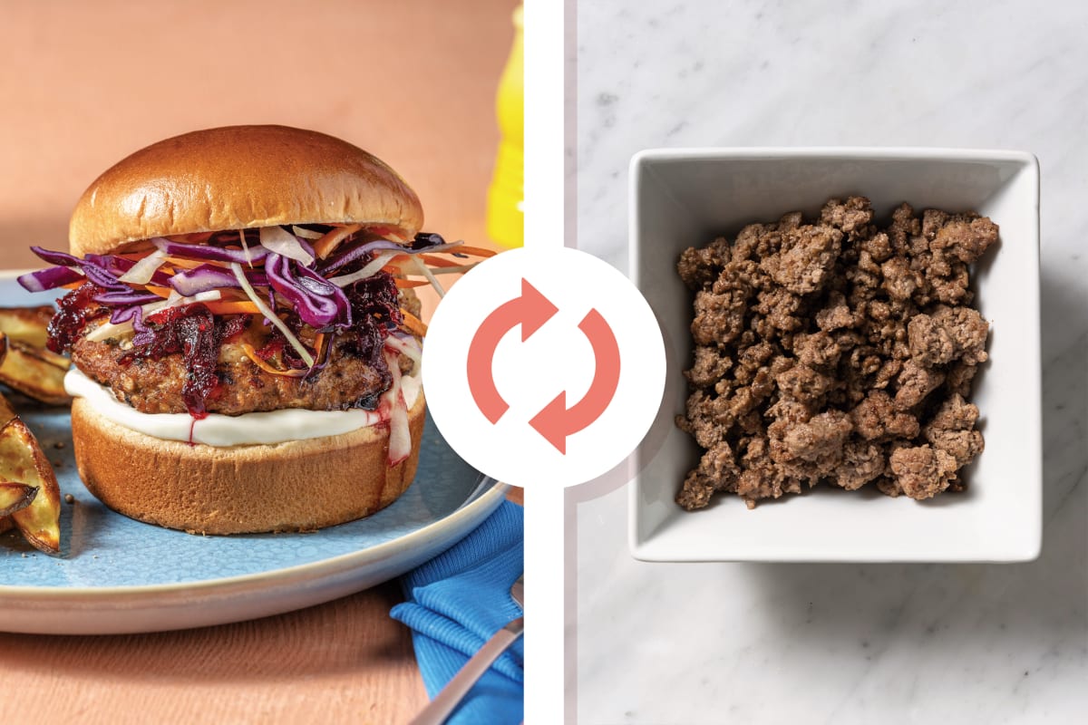 Cheesy Beef & Slaw Burger 