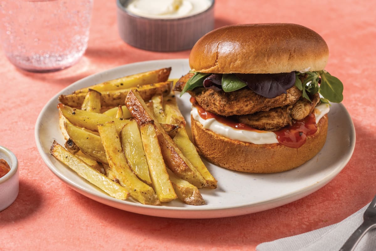 Mexican-Spiced Double Chicken Burger
