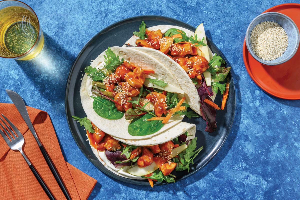 Sticky Sweet & Sour Chicken Tacos