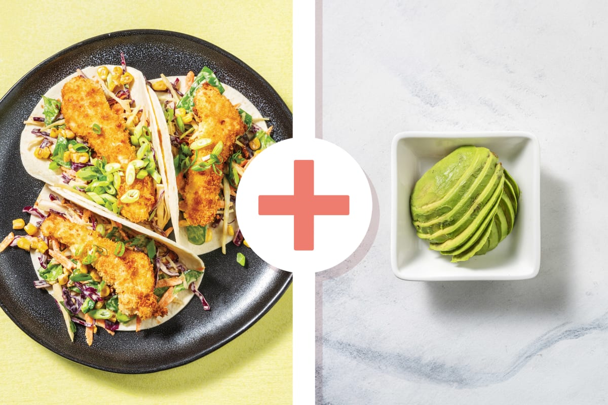 Smokey Crumbed Chicken & Avocado Tacos