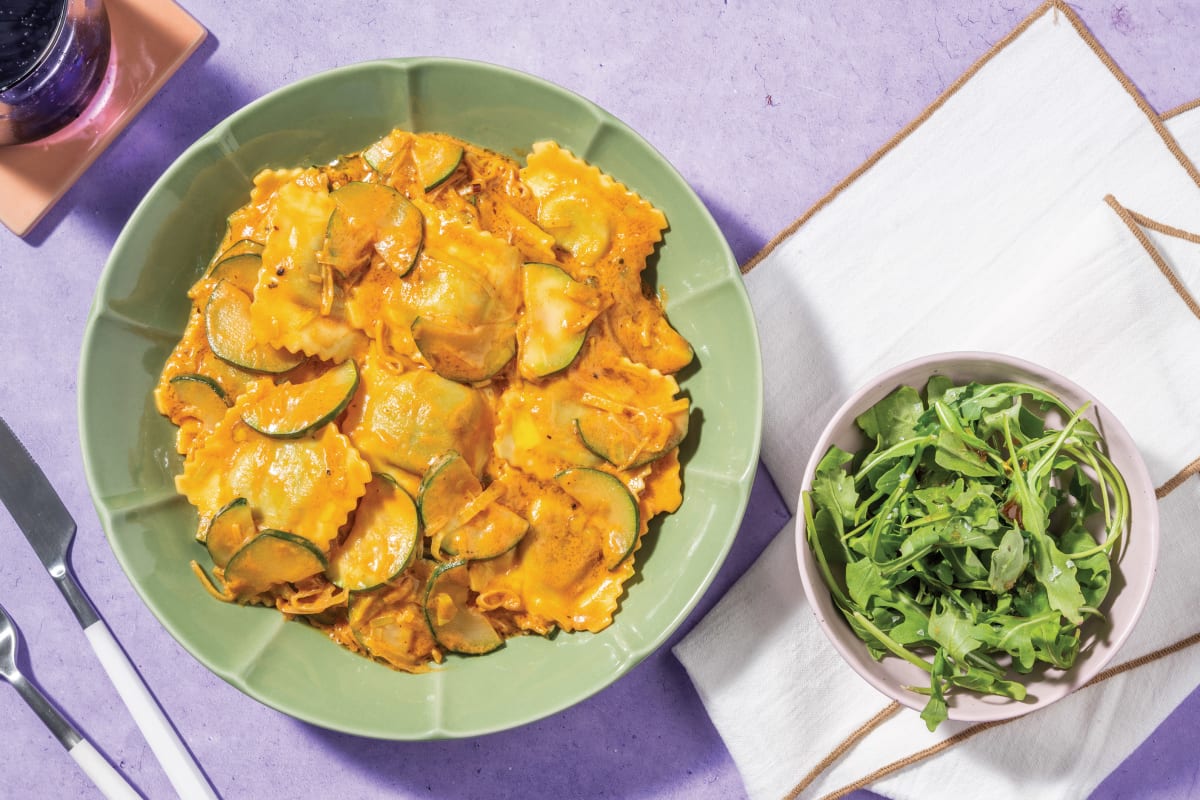 Creamy Tomato & Courgette Ravioli