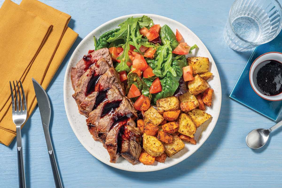 Cherry-Glazed Haloumi & Spiced Roast Veggies