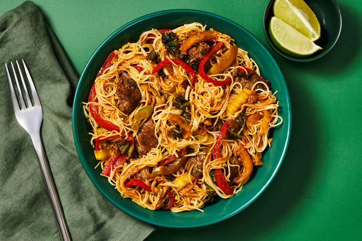 Fiery Curried Steak & Noodle Stir-Fry