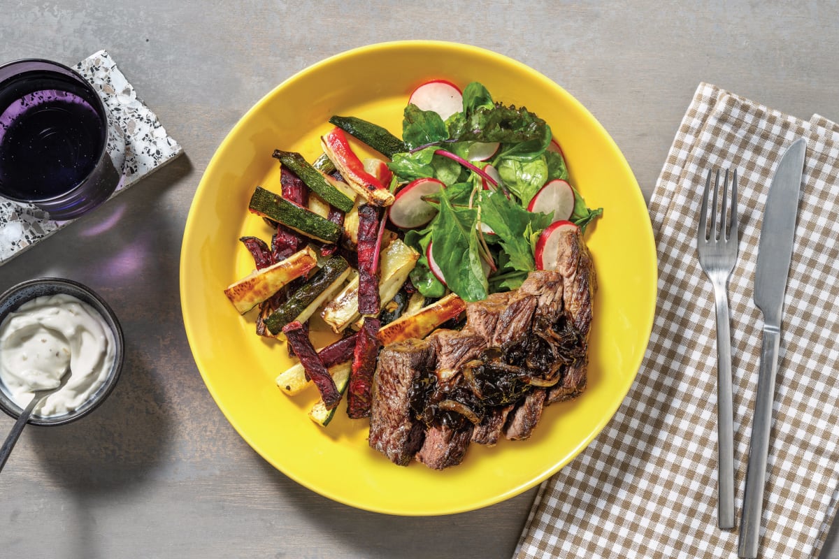 Herby Seared Steak & Veggie Fries